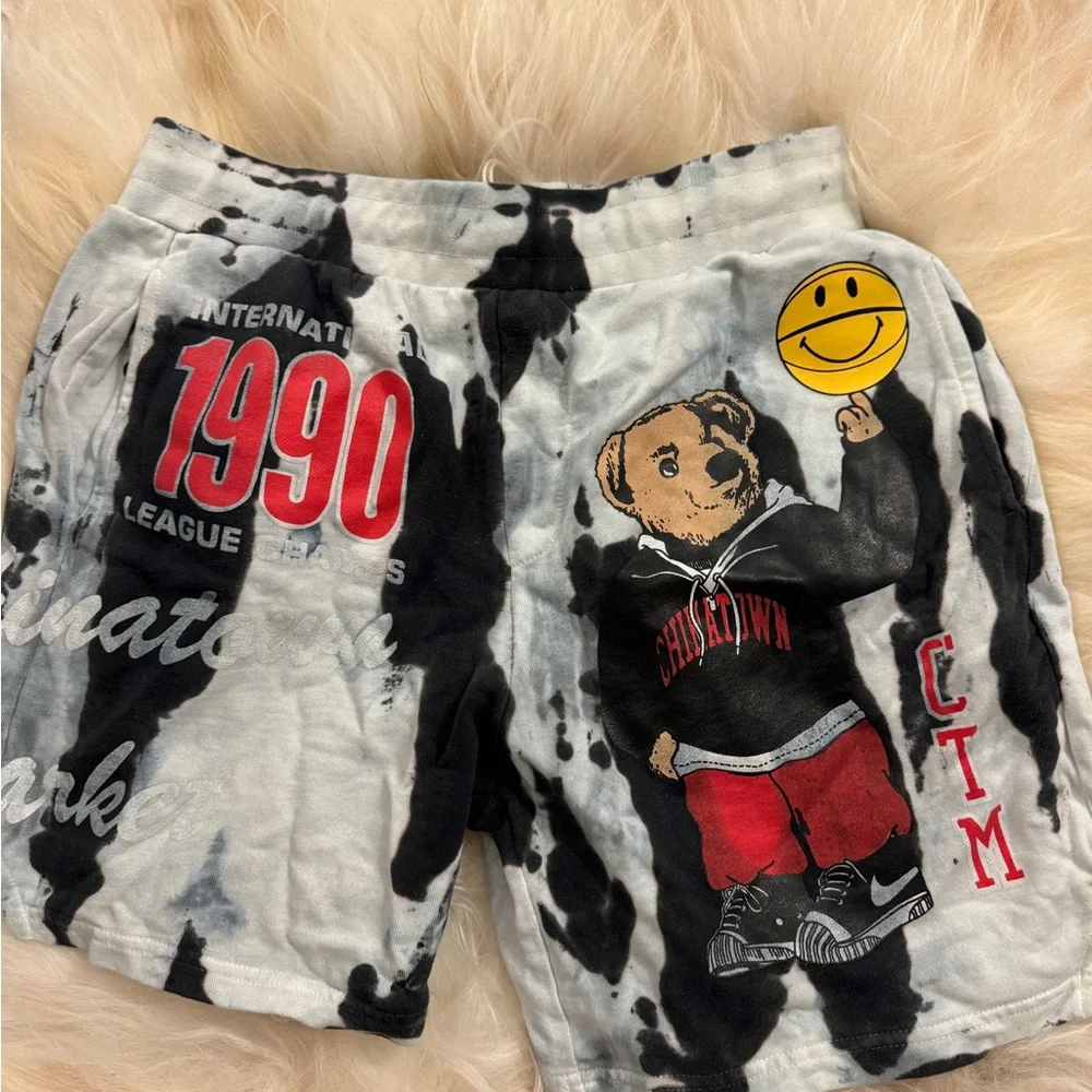 MARKET CHINATOWN MARKET BLEACHED POLO BEAR SWEAT SHORTS